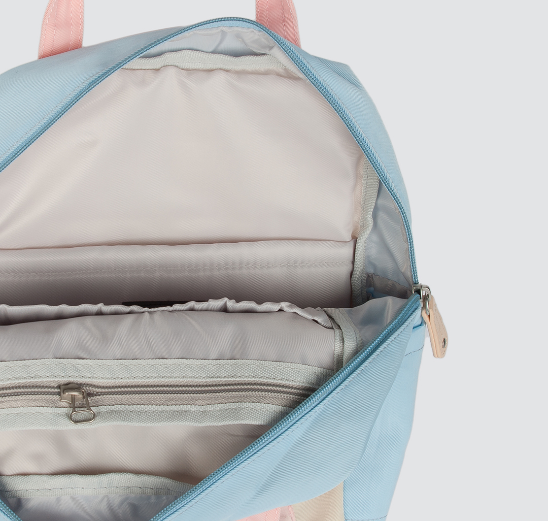 Рюкзак женский текстильный Мармалато, цвет Бежевый-голубой-розовый #3