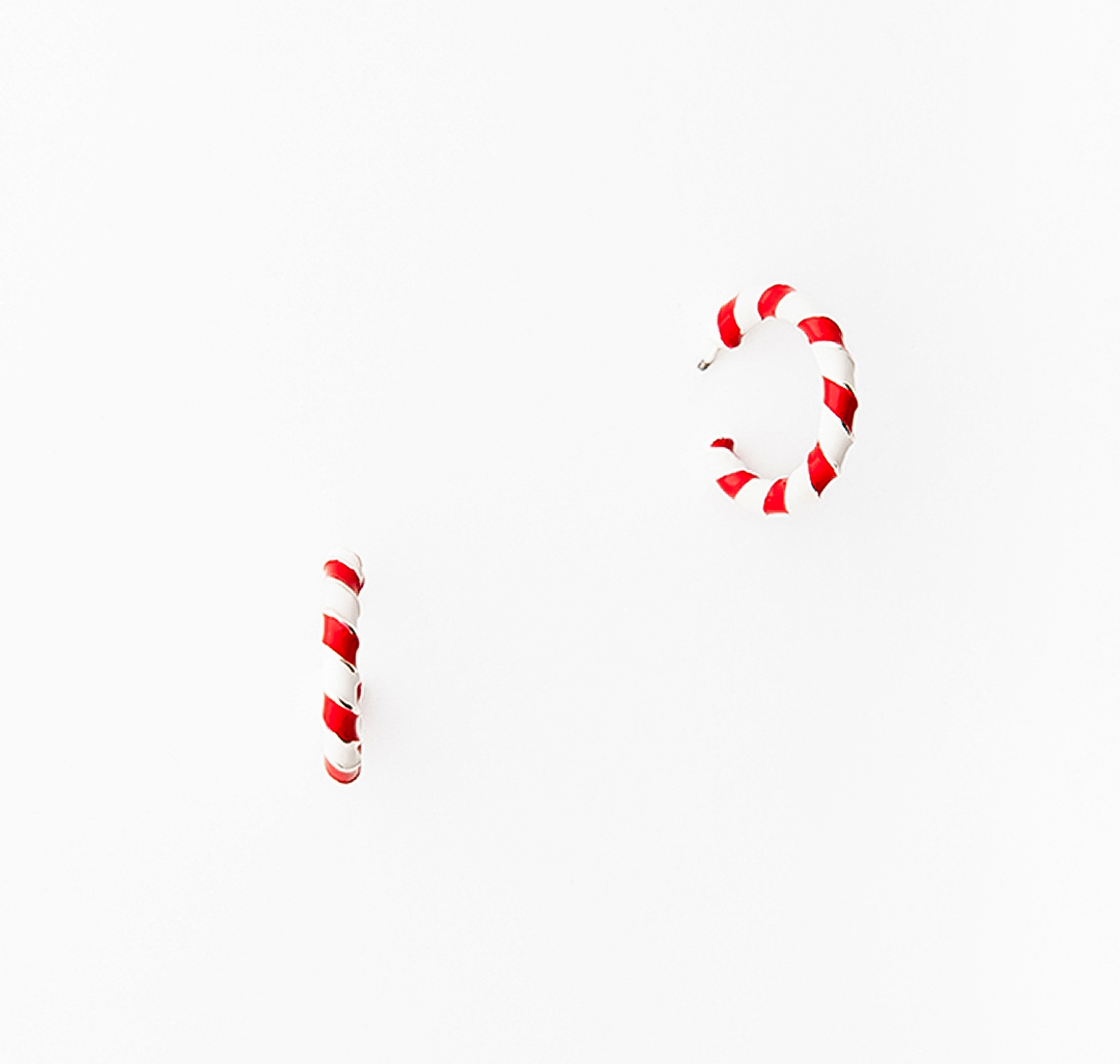 Серьги Мармалато, цвет красный-белый-белое серебро #1