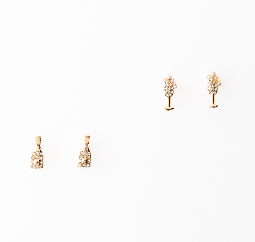 Набор серег (2 пары) Мармалато, цвет Золото-белый #1