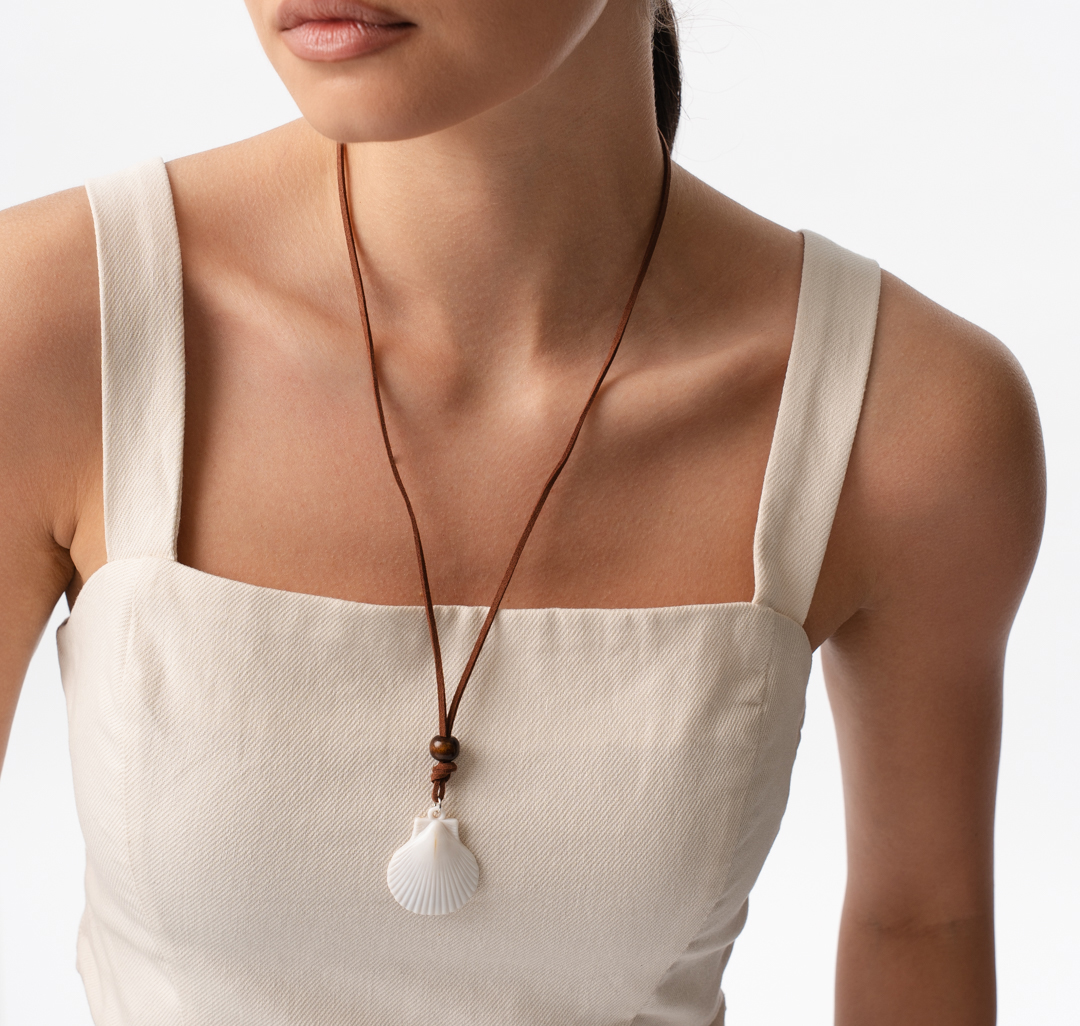 Колье Мармалато, цвет коричневый-молочный #1