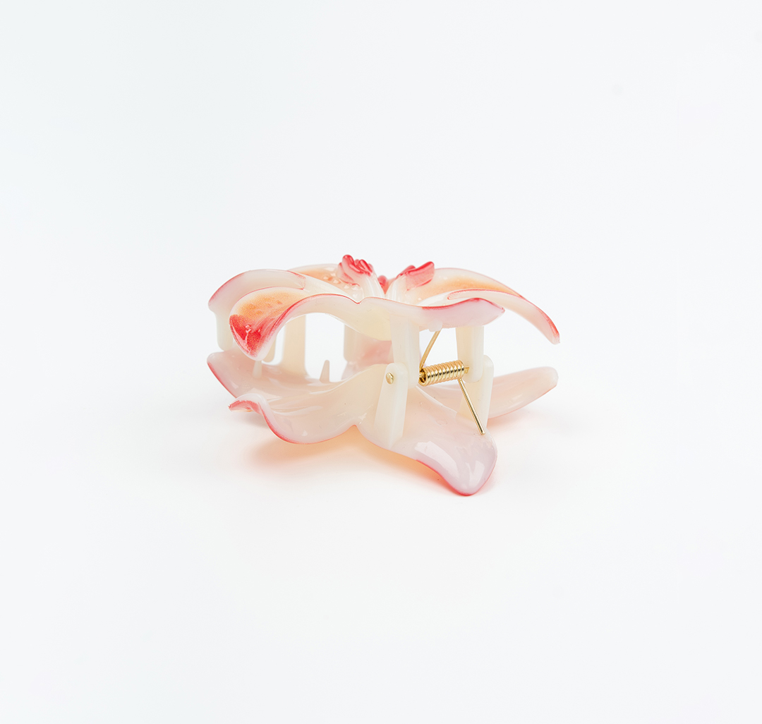 Заколка-краб Мармалато, цвет белый-оранжевый-персиковый #5