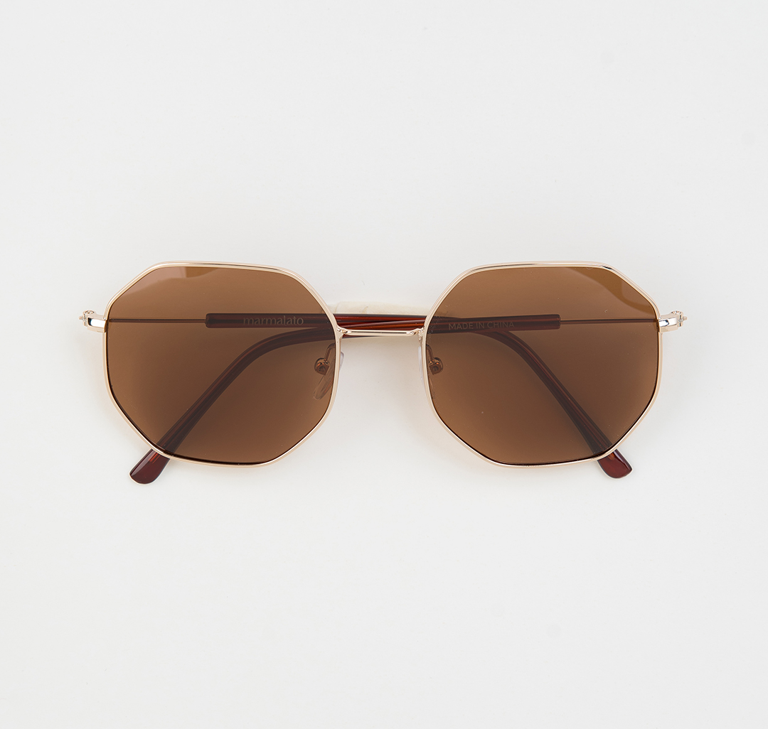 Очки солнцезащитные с поляризацией коричневые Мармалато, цвет коричневый-золото #4