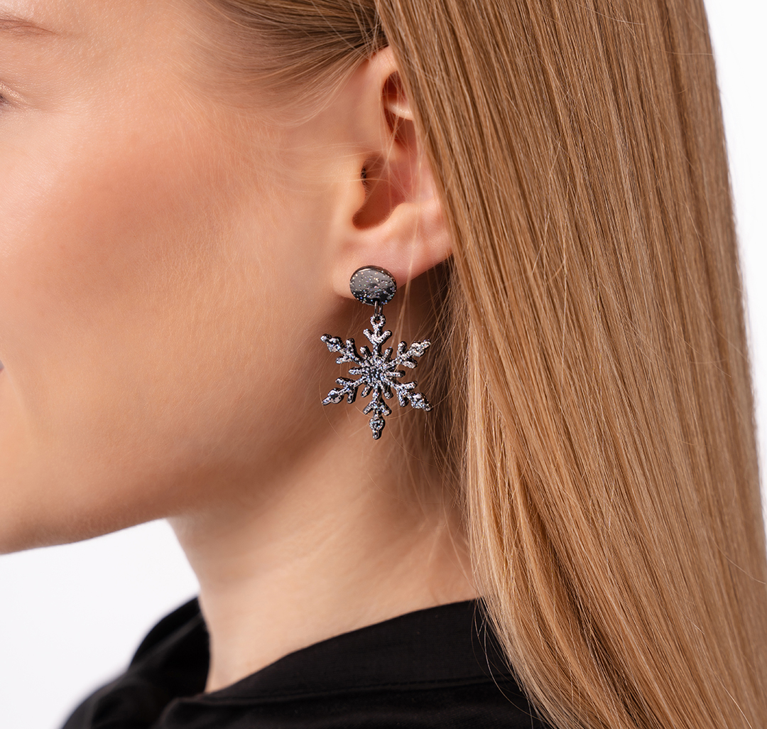 Серьги Мармалато, цвет черный-серебро #4