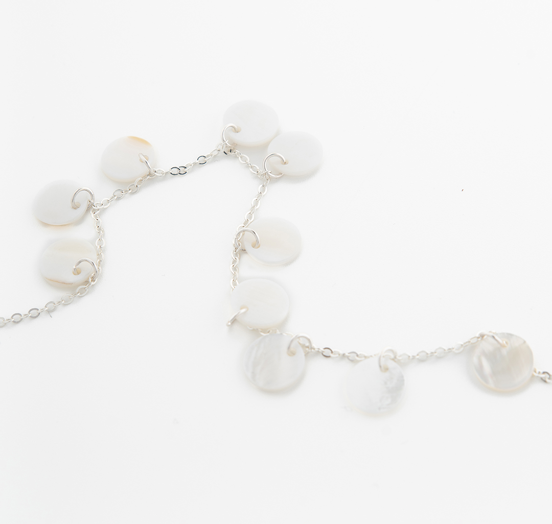 Колье Мармалато, цвет белое серебро-молочный #4