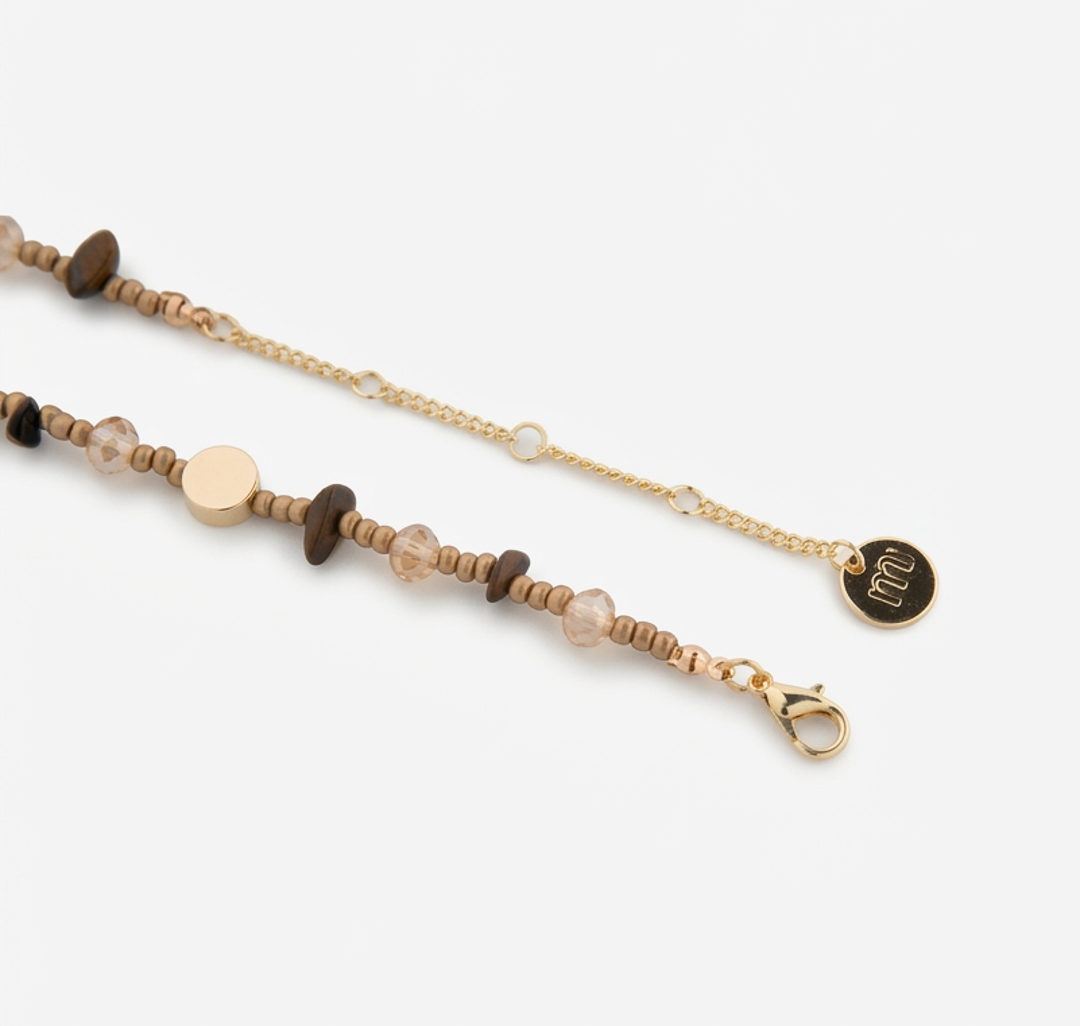 Колье Мармалато, цвет золото-коричневый-мультиколор #5