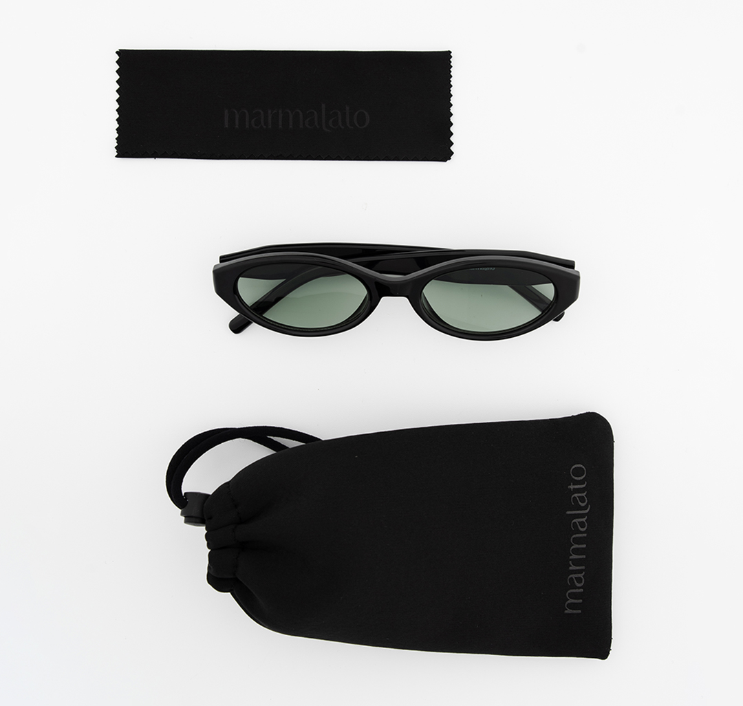 Очки с чехлом Мармалато, цвет черный-зеленый #7