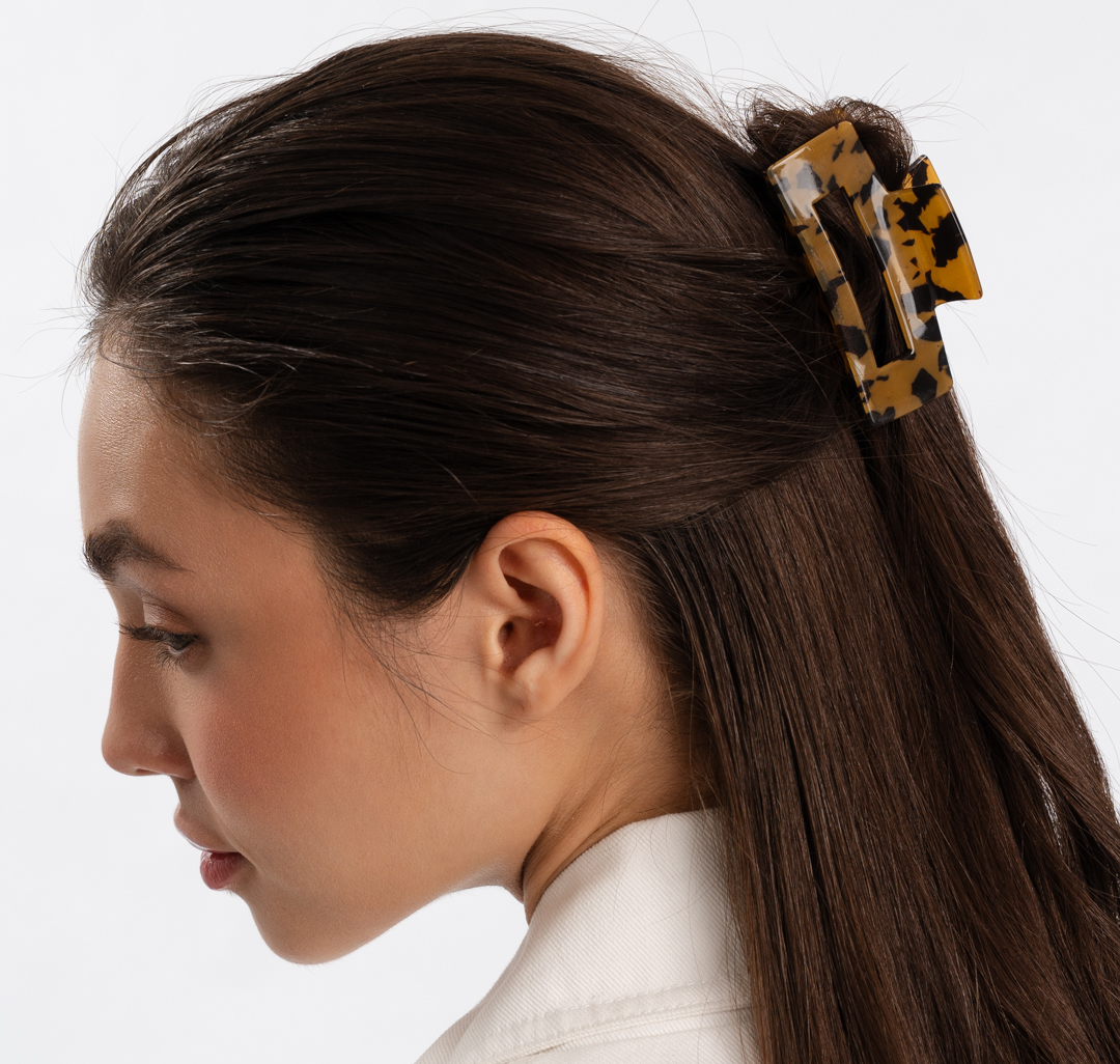 Заколка-краб Мармалато, цвет бежевый-черный #1