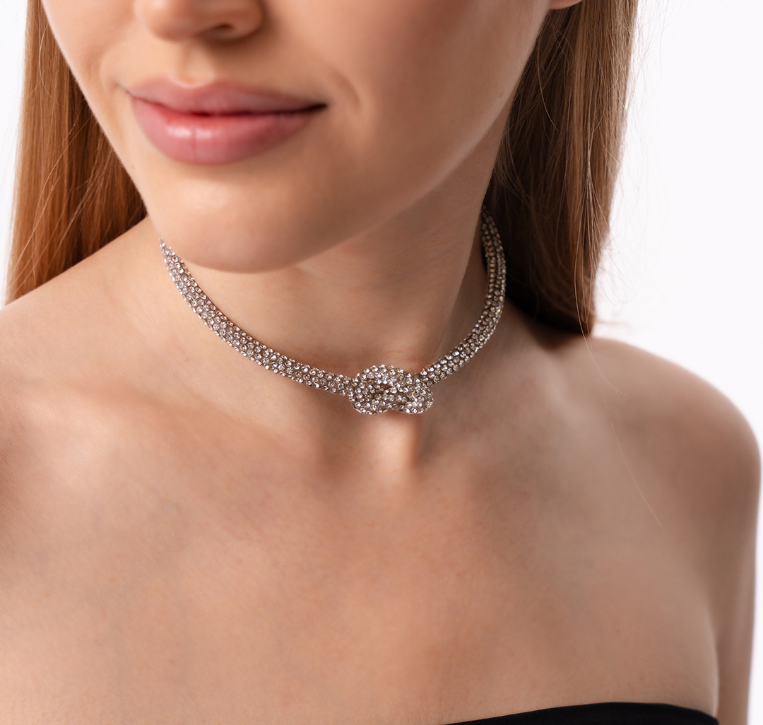 Чокер Мармалато, цвет Белое серебро-прозрачный #5