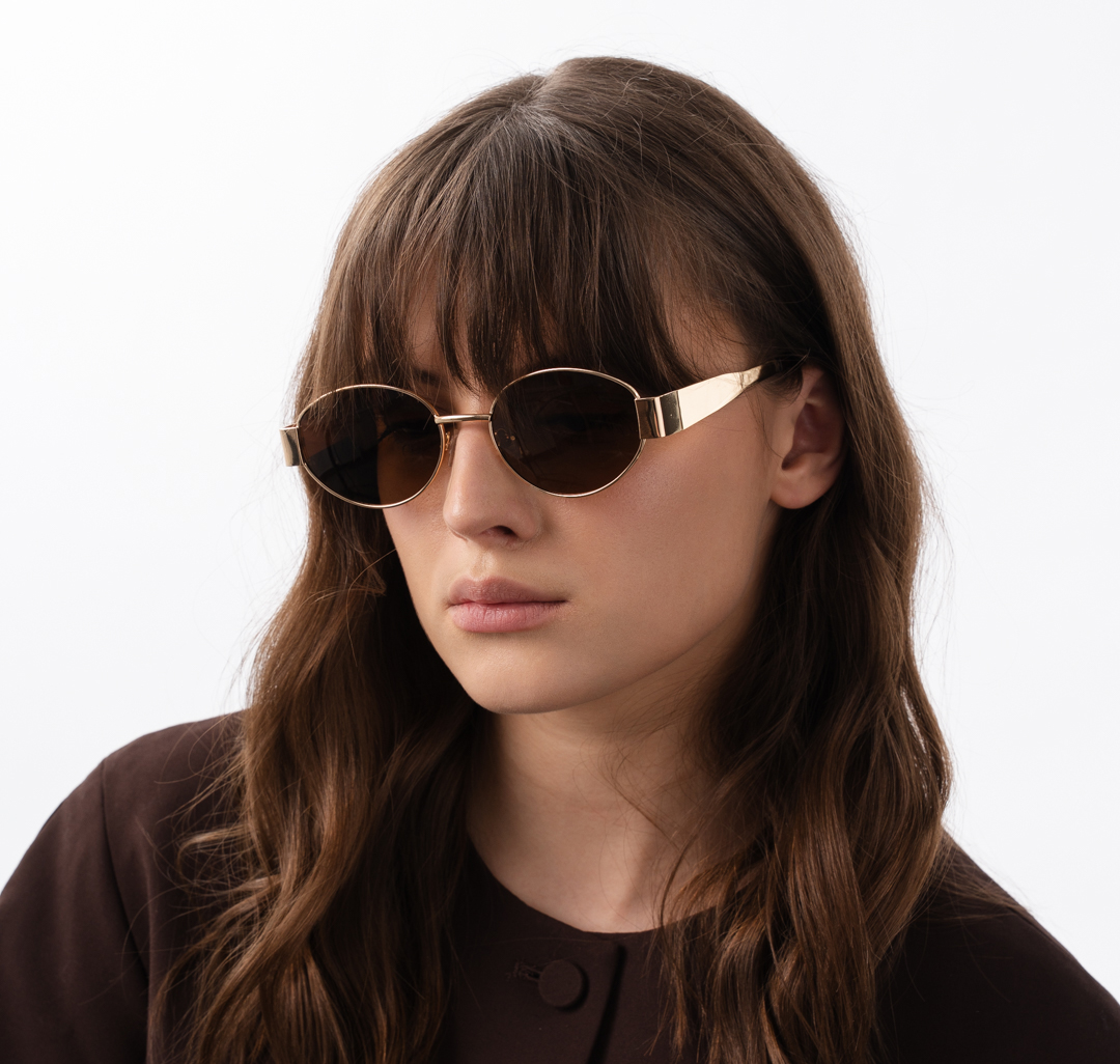 Очки с чехлом Мармалато, цвет Коричневый-золото #1