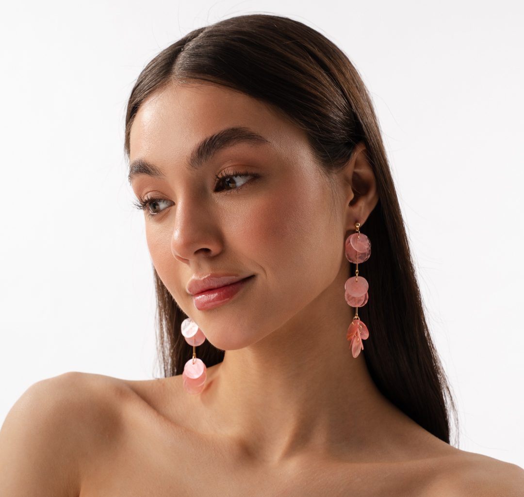 Серьги Мармалато, цвет светло-розовый-золото #2