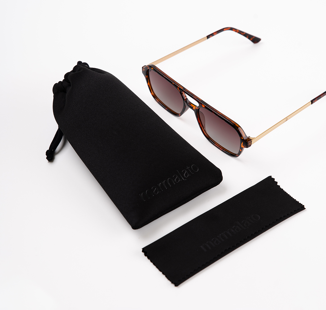 Очки с чехлом Мармалато, цвет Коричневый-бежевый-золото #7