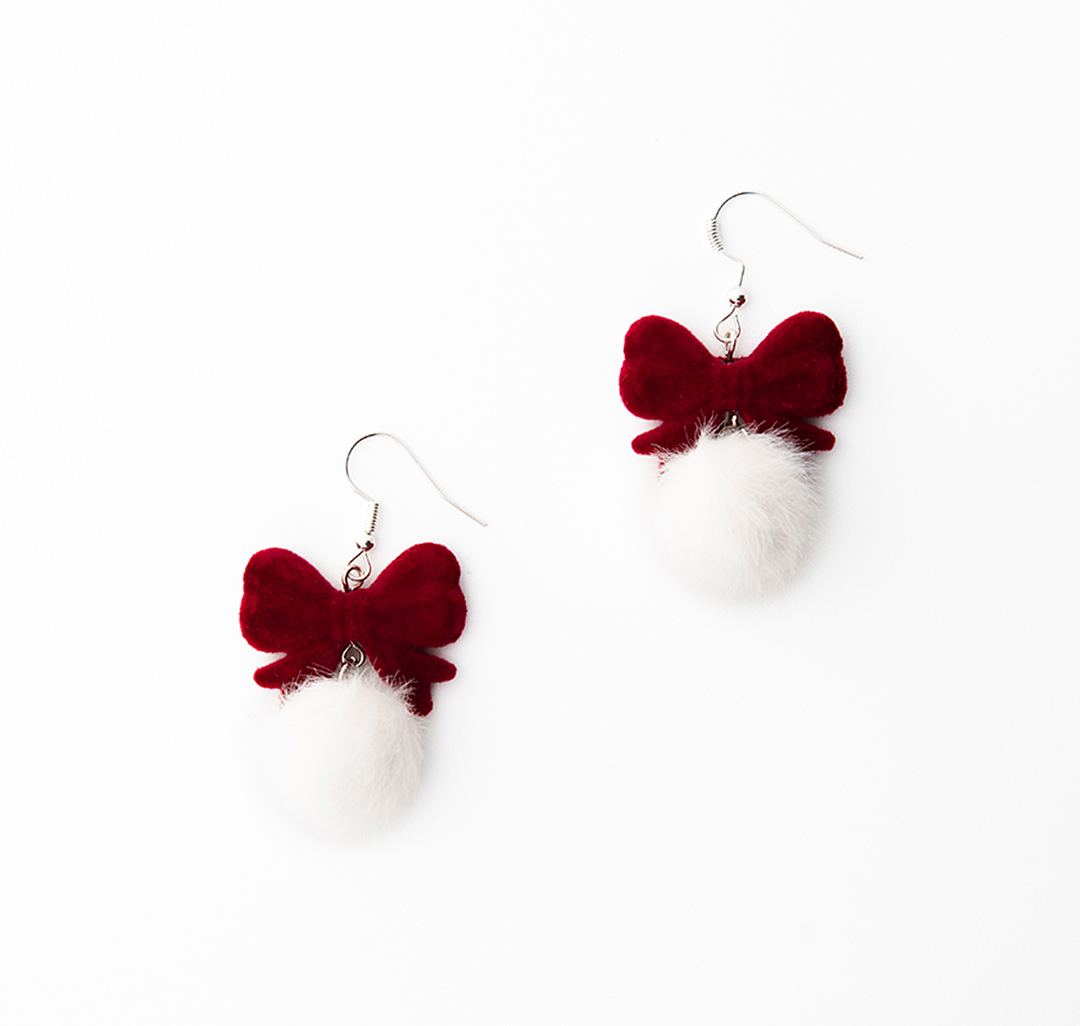 Серьги Мармалато, цвет Винный-белый-белое серебро #1