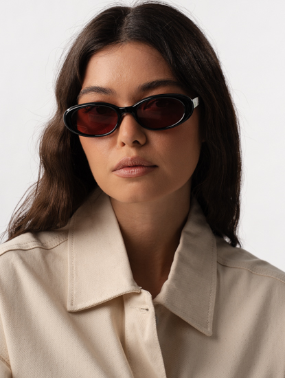 Очки солнцезащитные черные-винные