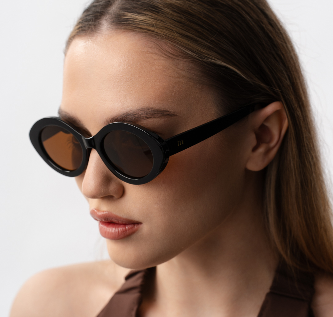 Очки с чехлом Мармалато, цвет черный-коричневый-золото #1