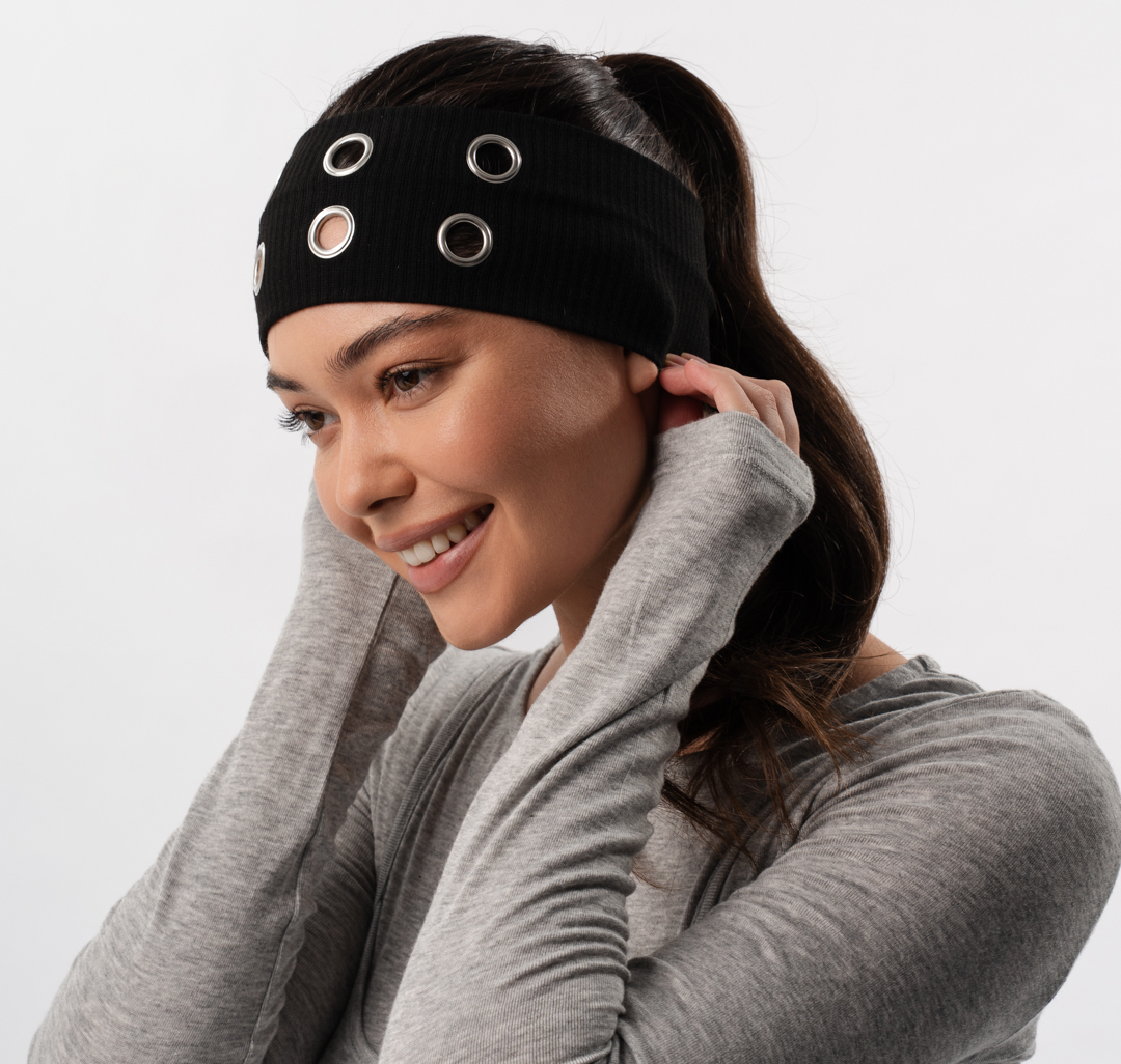 Повязка для волос Мармалато, цвет черный-серебро #1