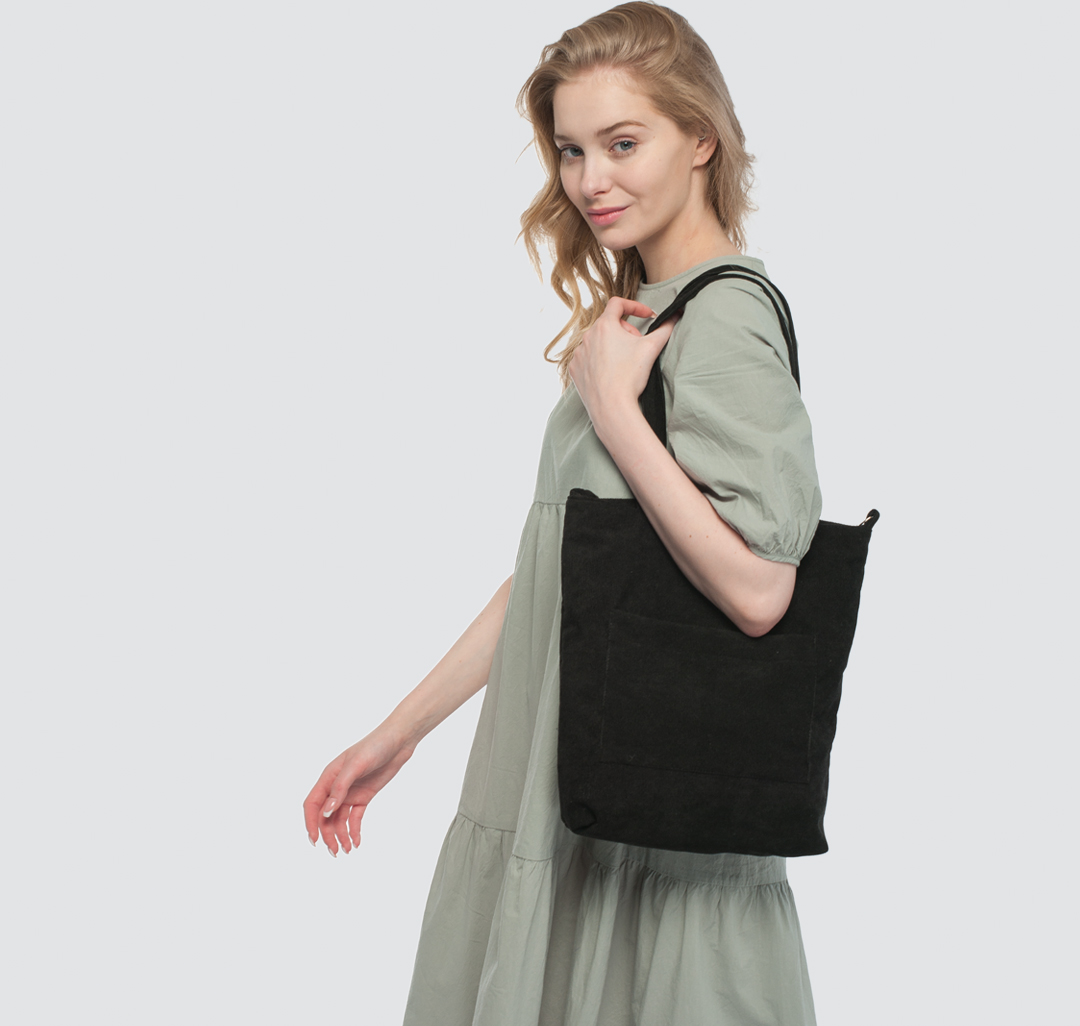 Текстильная сумка шоппер Мармалато, цвет Черный-серебро #3