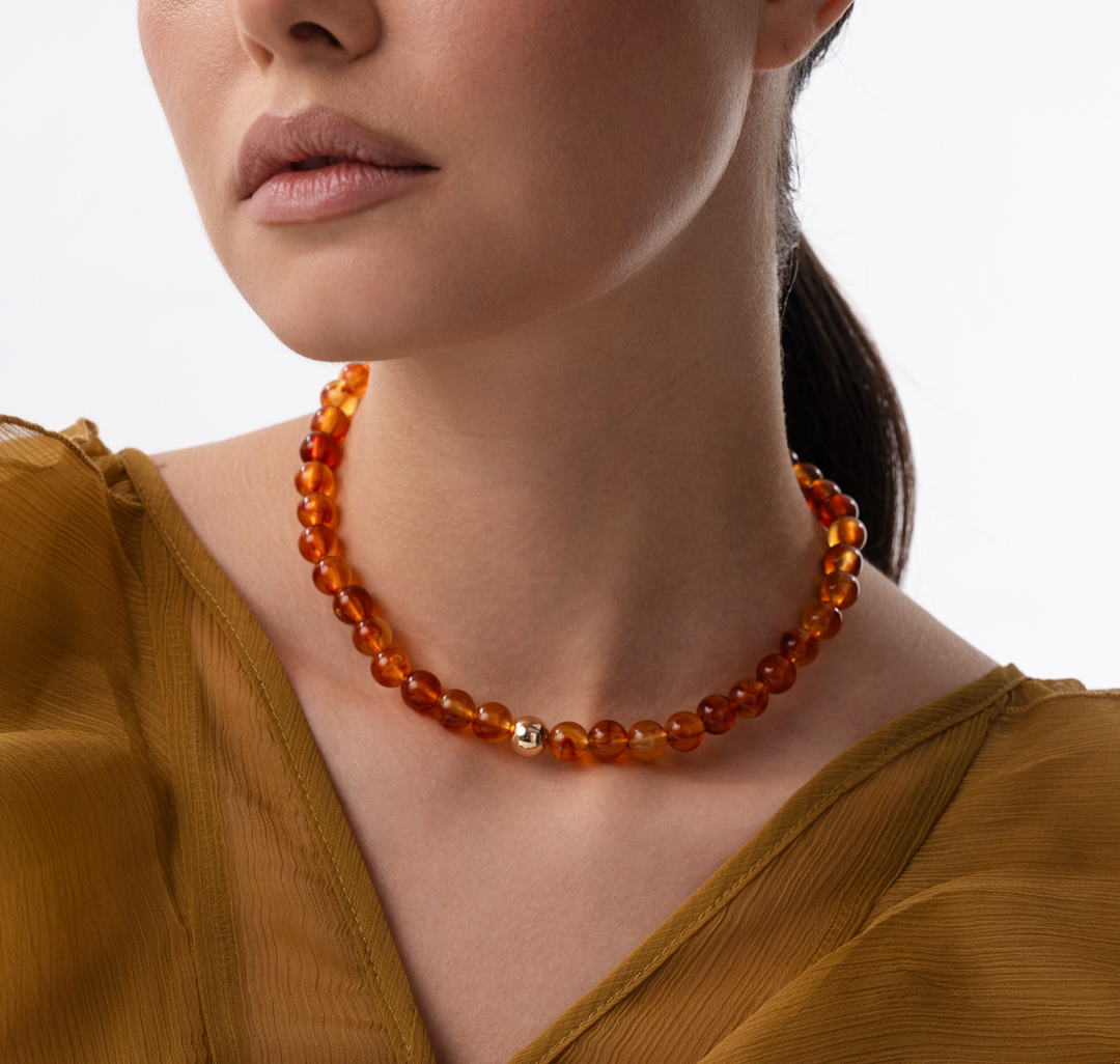 Колье Мармалато, цвет коричневый-золото #1