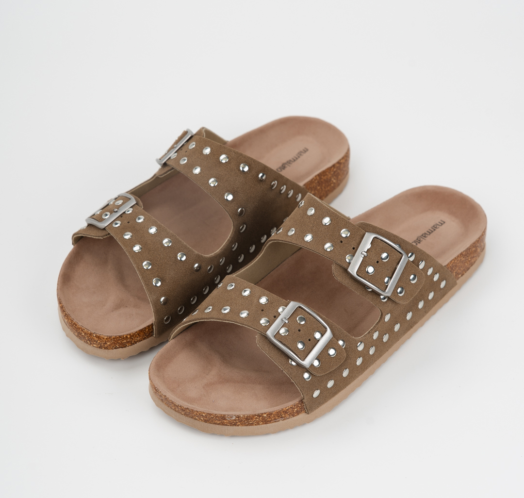 Шлепанцы Мармалато, цвет бежевый-серебро #2