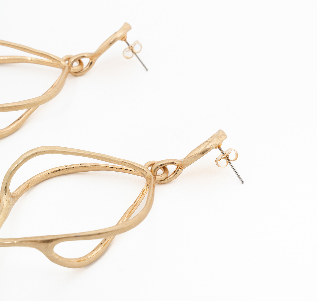 Серьги Мармалато, цвет Матовое золото #6