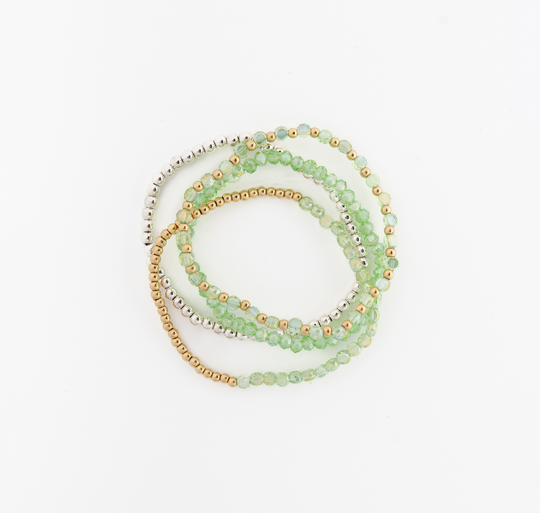 Набор браслетов (4 шт) Мармалато, цвет светло зеленый-мультиколор #3