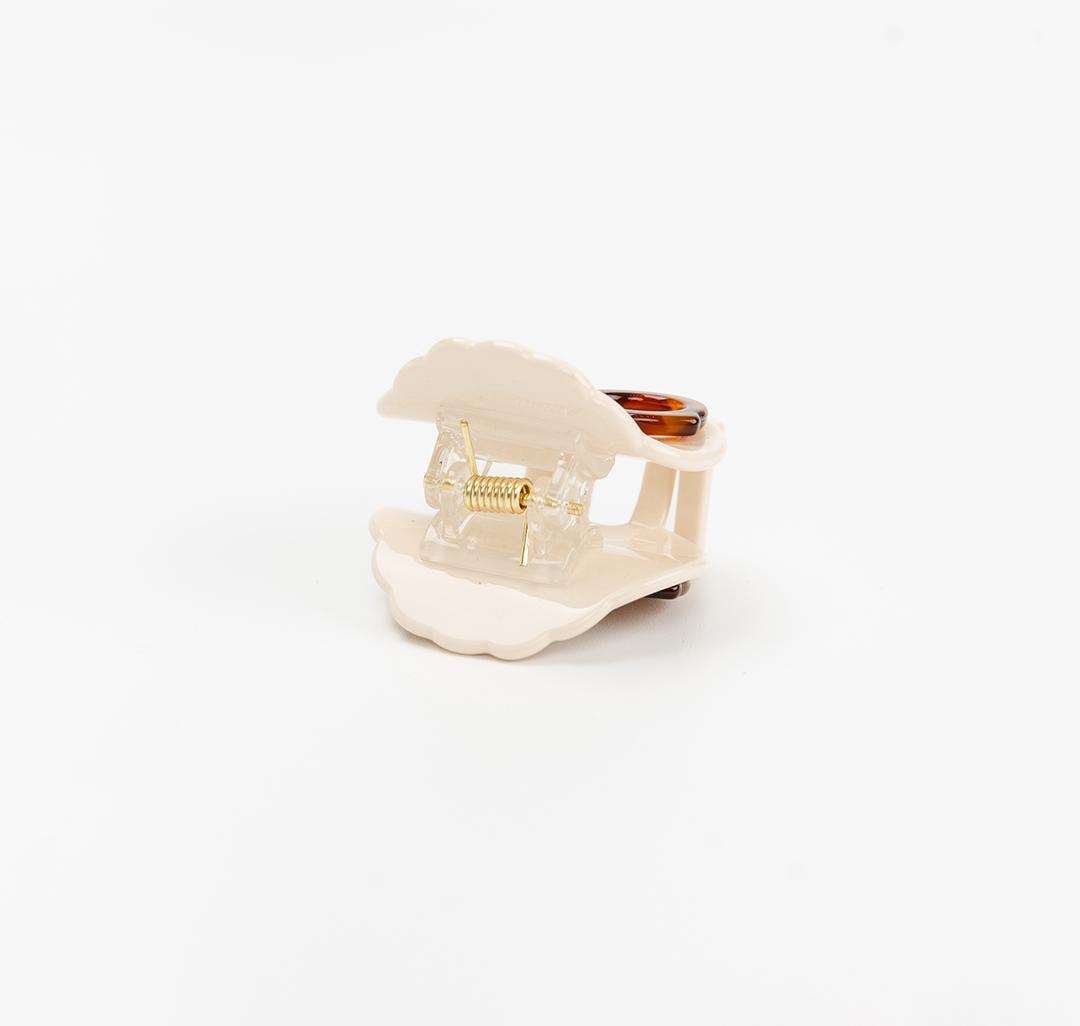 Заколка-краб Мармалато, цвет молочный-черный-коричневый #5