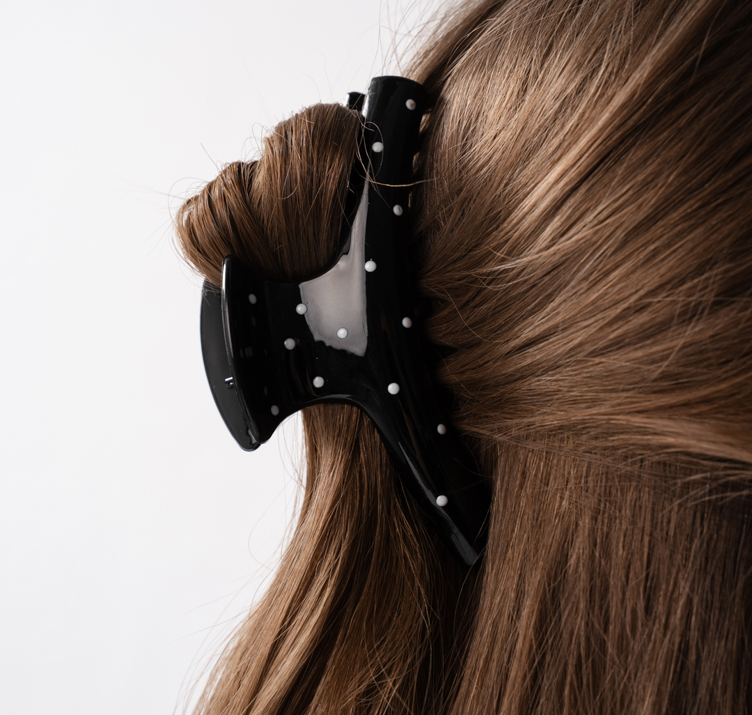 Заколка-краб Мармалато, цвет черный-белый #2