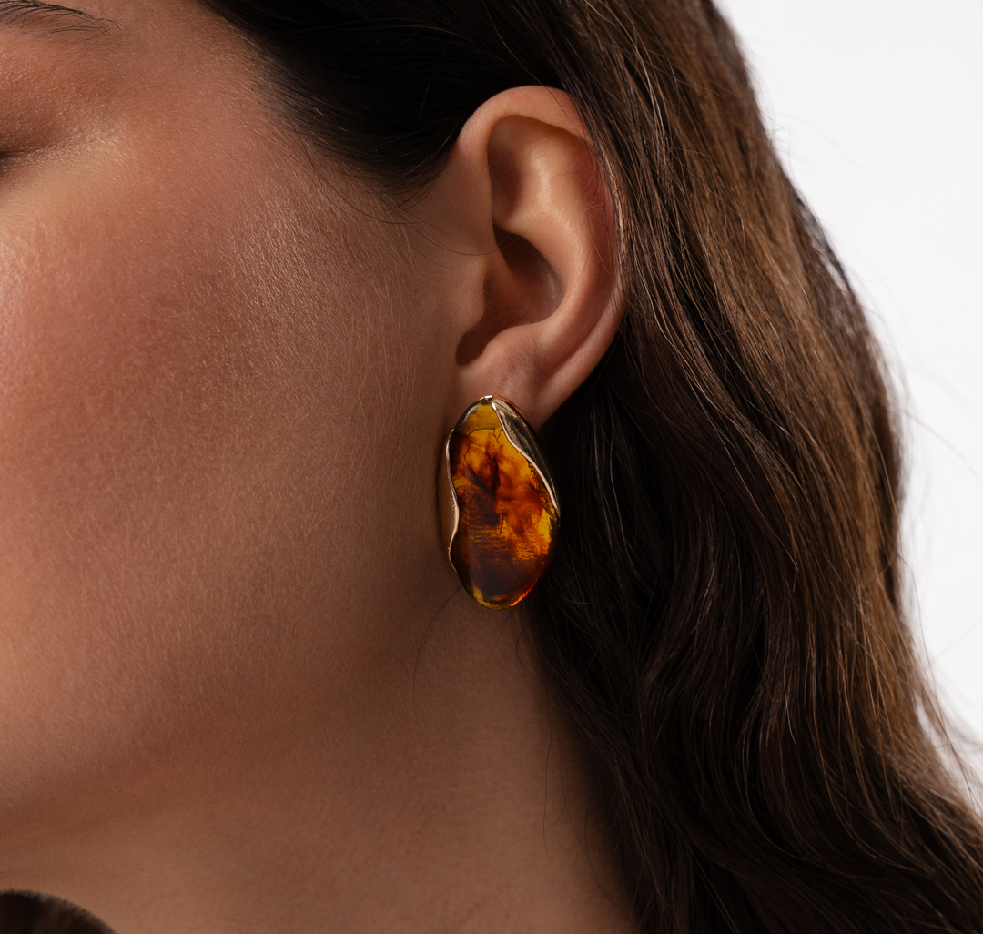 Серьги Мармалато, цвет коричневый-золото #2