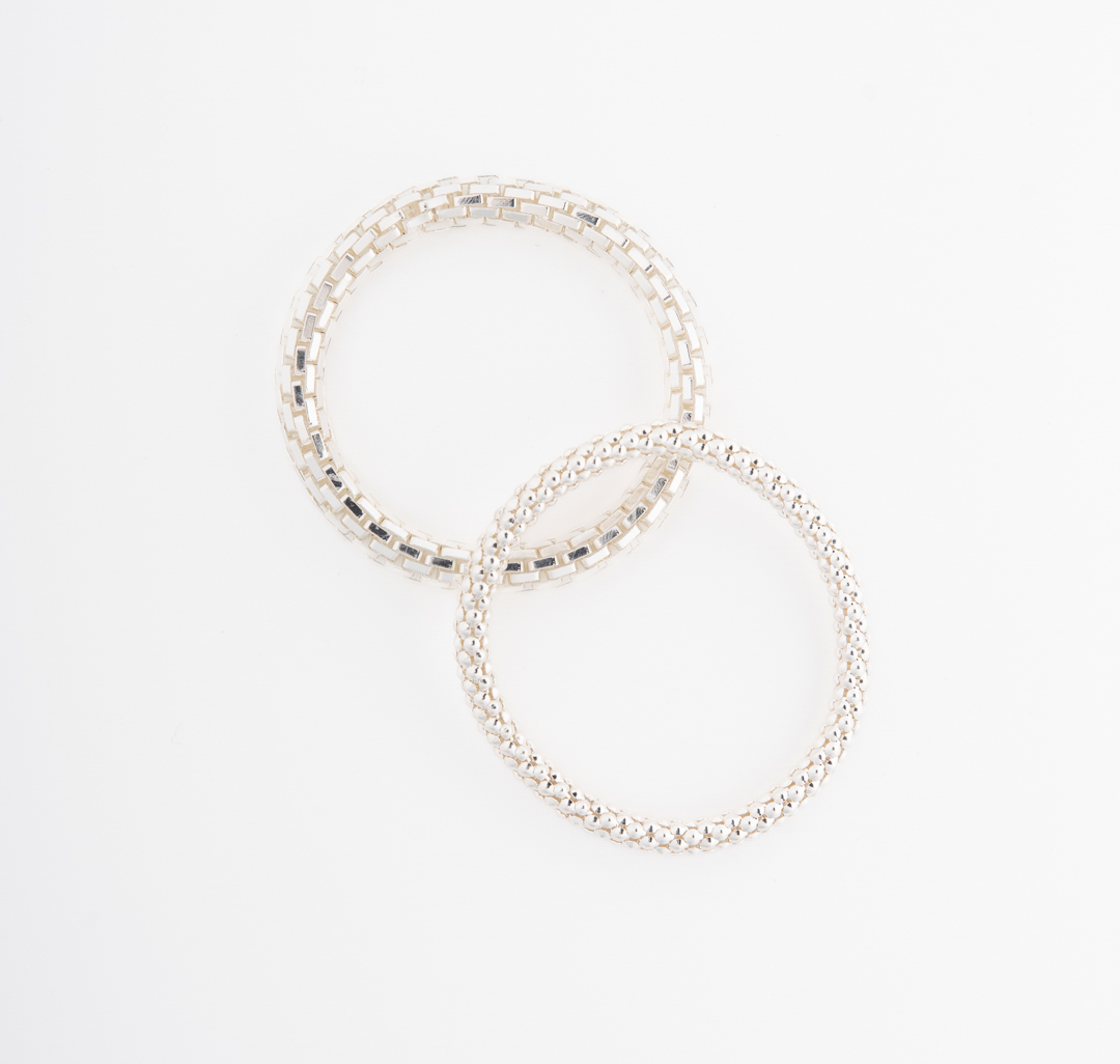 Набор браслетов (2 шт) Мармалато, цвет белое серебро #3