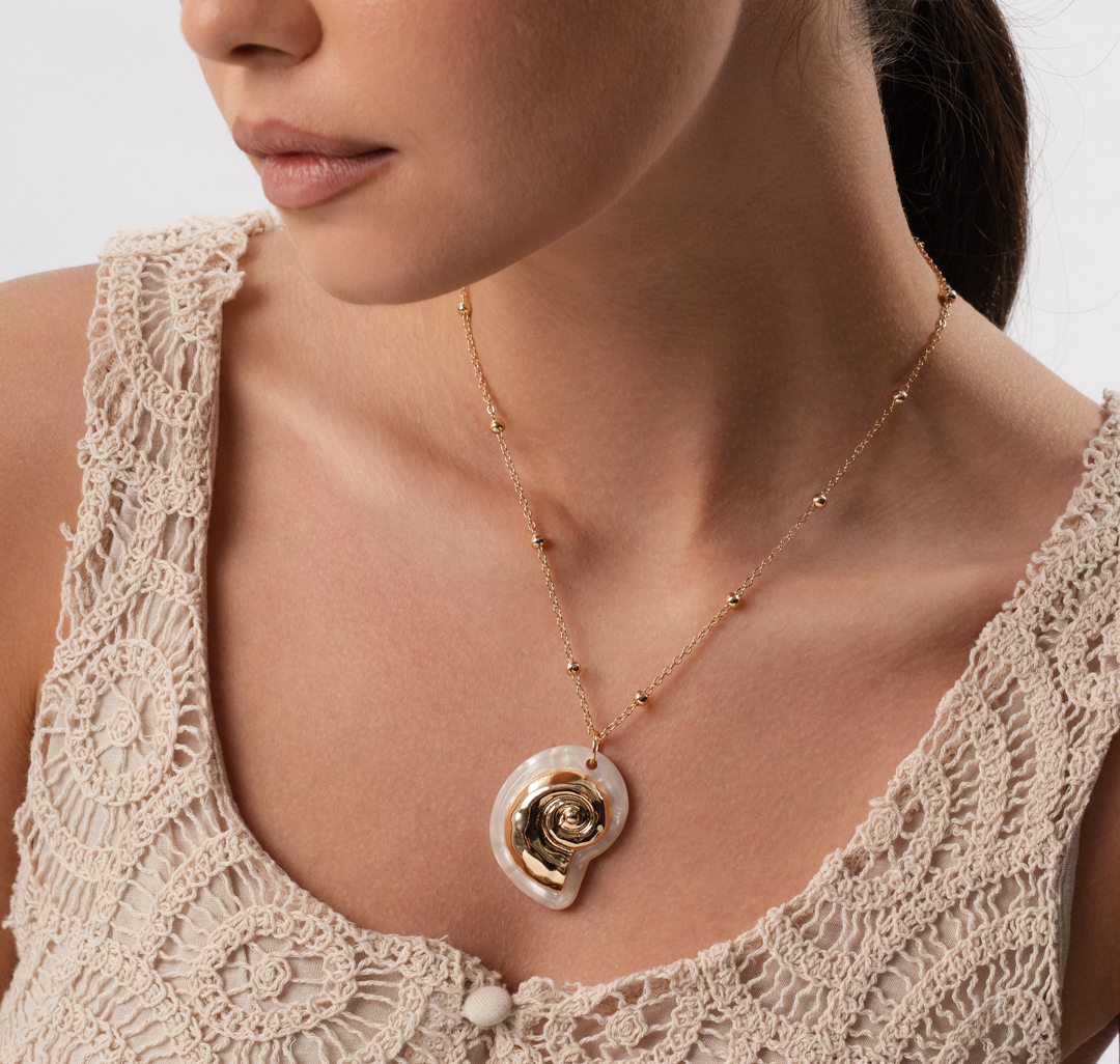 Колье Мармалато, цвет золото-молочный #1