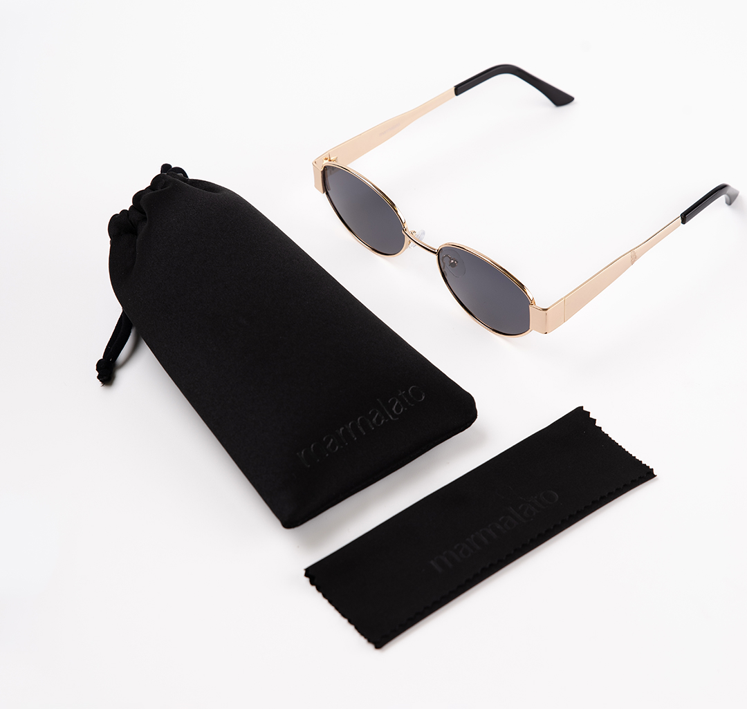 Очки солнцезащитные с поляризацией черные-золотые Мармалато, цвет Черный-золото #7