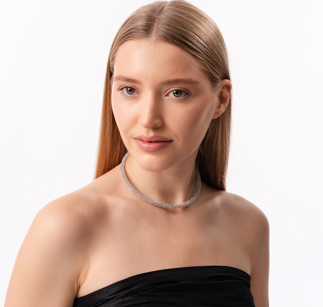 Чокер Мармалато, цвет Белое серебро-прозрачный #4