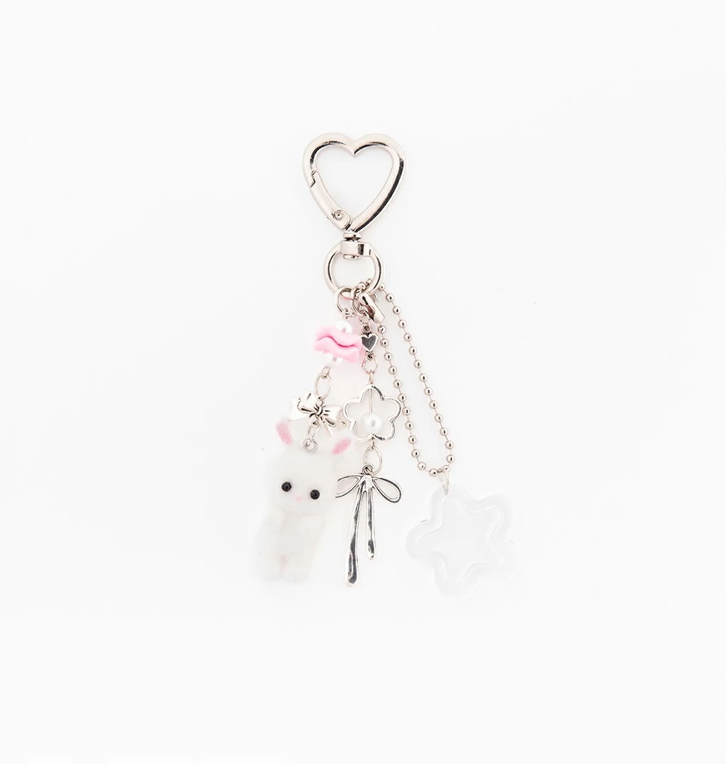 Брелок 868-3184 153204 цвет белый-серебро-розовый
