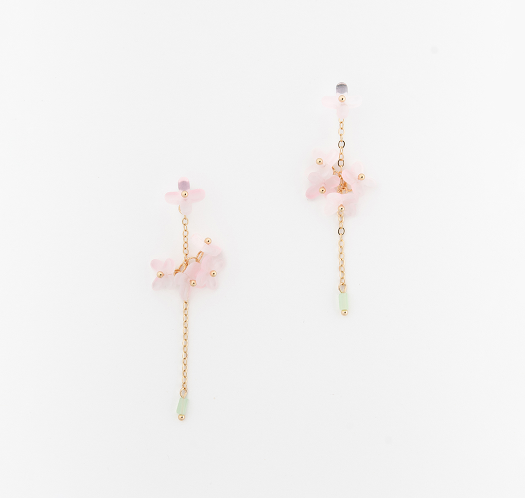 Серьги Мармалато, цвет розовый-зеленый-золото #4