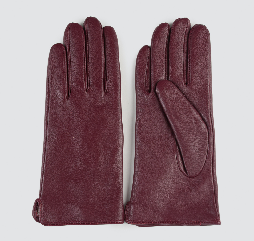 Женские перчатки из натуральной кожи Мармалато, цвет Винный #1