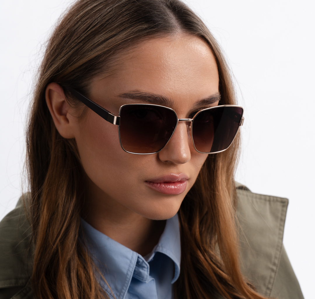 Очки солнцезащитные коричневые-золотые Мармалато, цвет Коричневый-золото #1