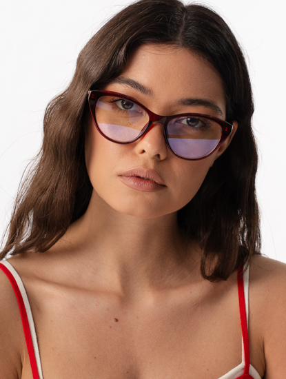 Очки имиджевые прозрачные-винные