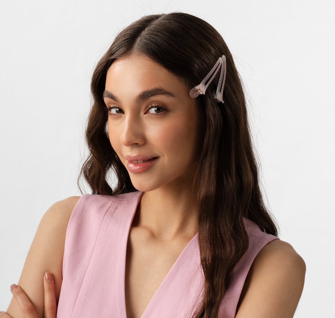 Набор зажимов (2 шт) Мармалато, цвет матовый розовый #1