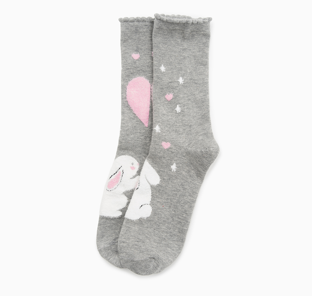 Носки (1 пара) Мармалато, цвет Серый-белый-розовый #3