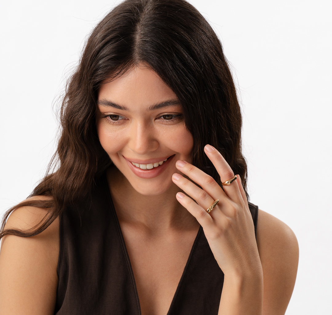 Набор колец (2 шт) Мармалато, цвет золото #3