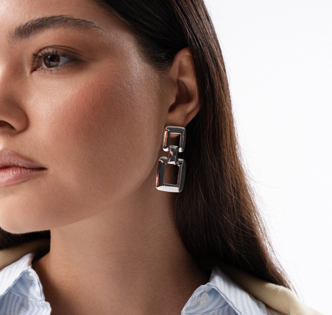 Серьги Мармалато, цвет белое серебро #2