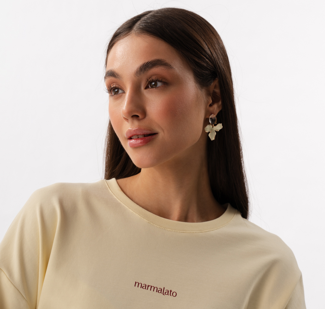 Серьги Мармалато, цвет молочный-золото-прозрачный #2