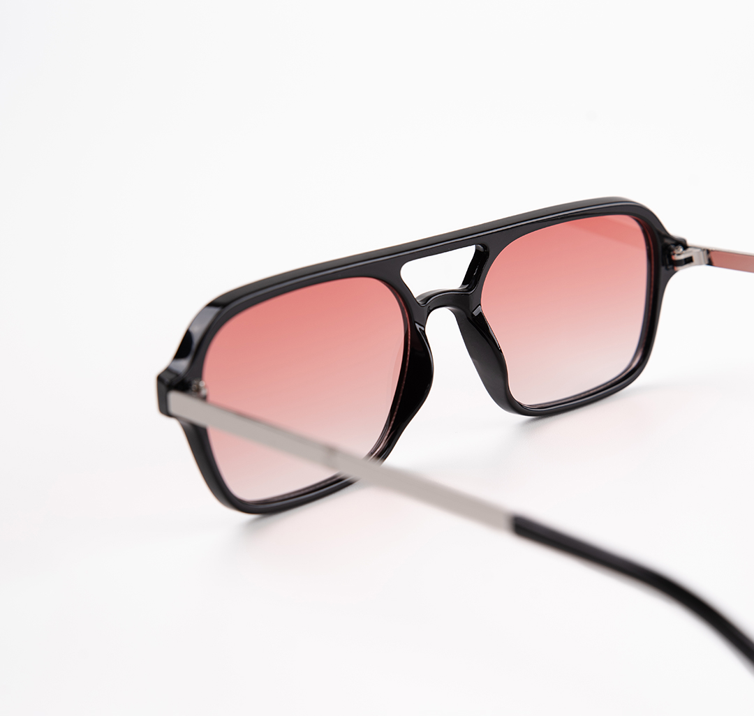 Очки солнцезащитные черные-розовые Мармалато, цвет черный-розовый-серебро #5