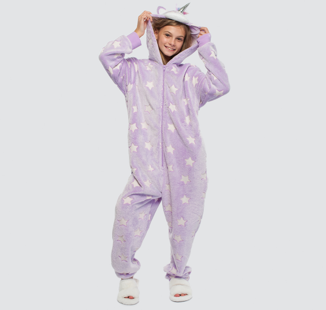 Женский кигуруми пижама единорог Мармалато, цвет Сиреневый-мультиколор #1
