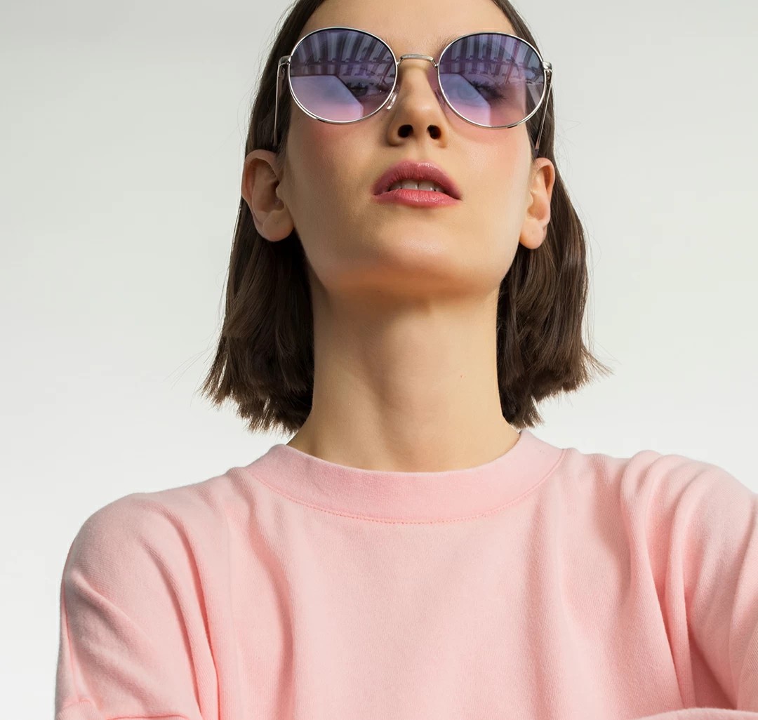 Очки с чехлом Мармалато, цвет синий-розовый-серебро #1