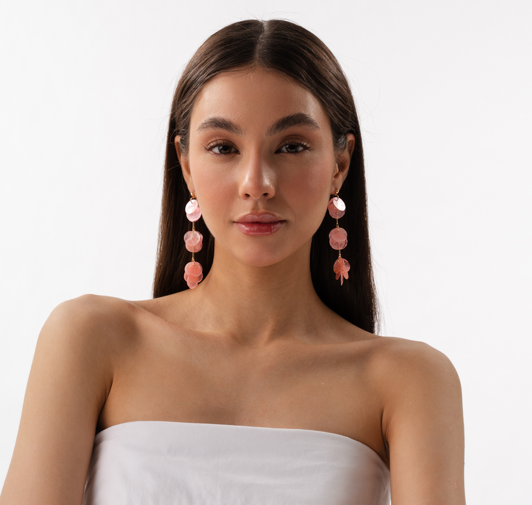 Серьги Мармалато, цвет светло-розовый-золото #3