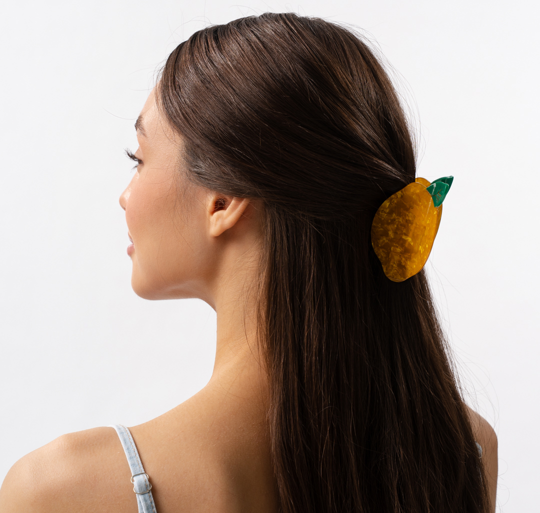 Заколка-краб Мармалато, цвет желтый-зеленый #1