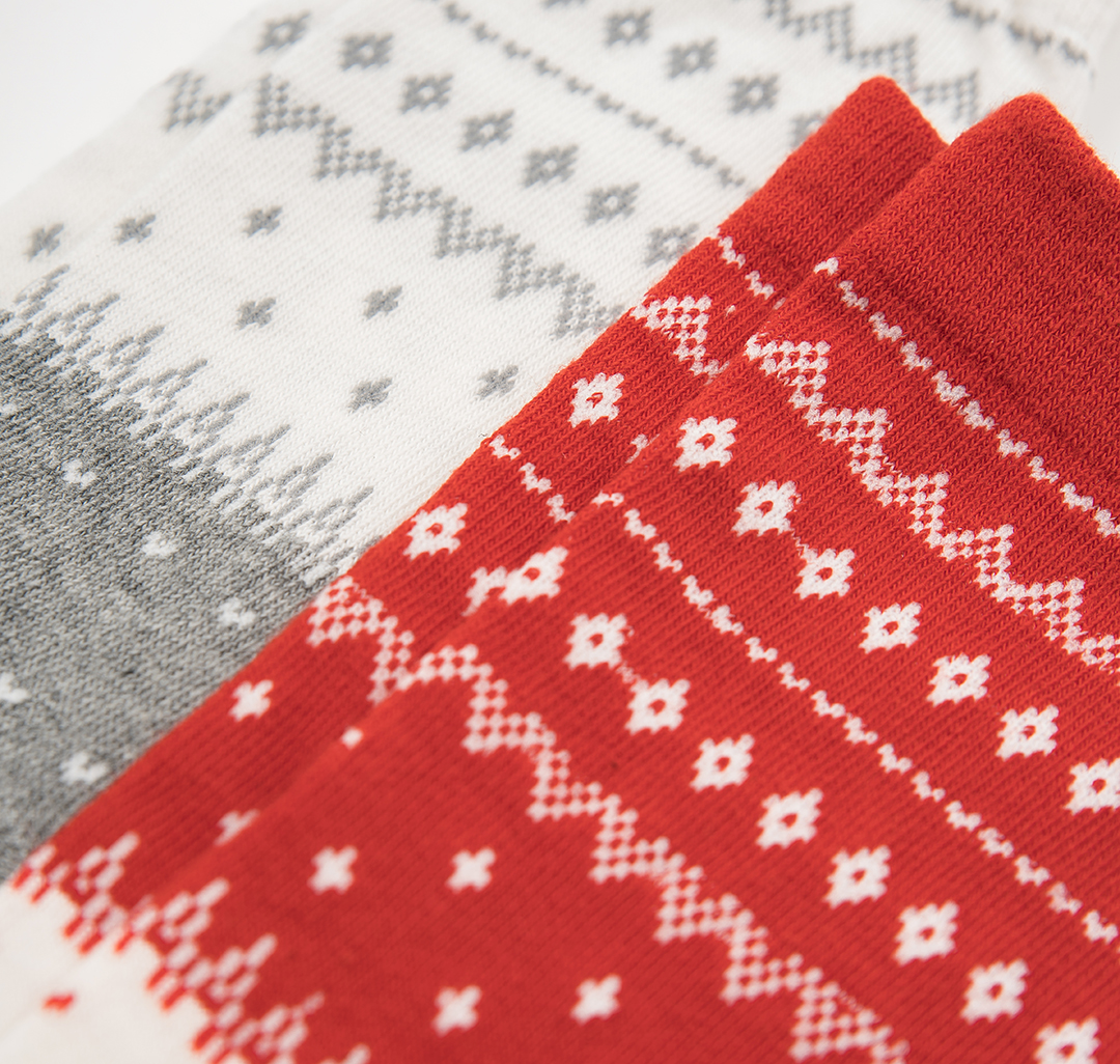 Носки (2 пары) Мармалато, цвет Молочный-красный-серый #6