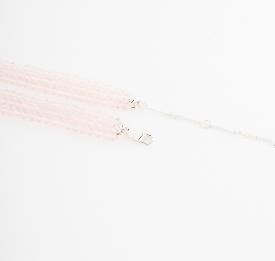 Колье Мармалато, цвет Розовый-серебро #3