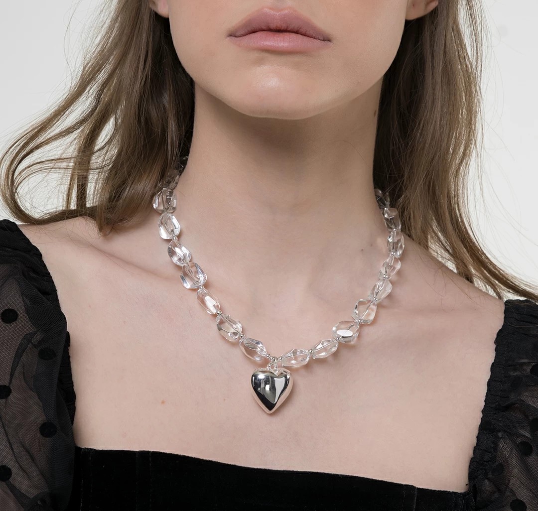 Колье Мармалато, цвет прозрачный-белое серебро #5