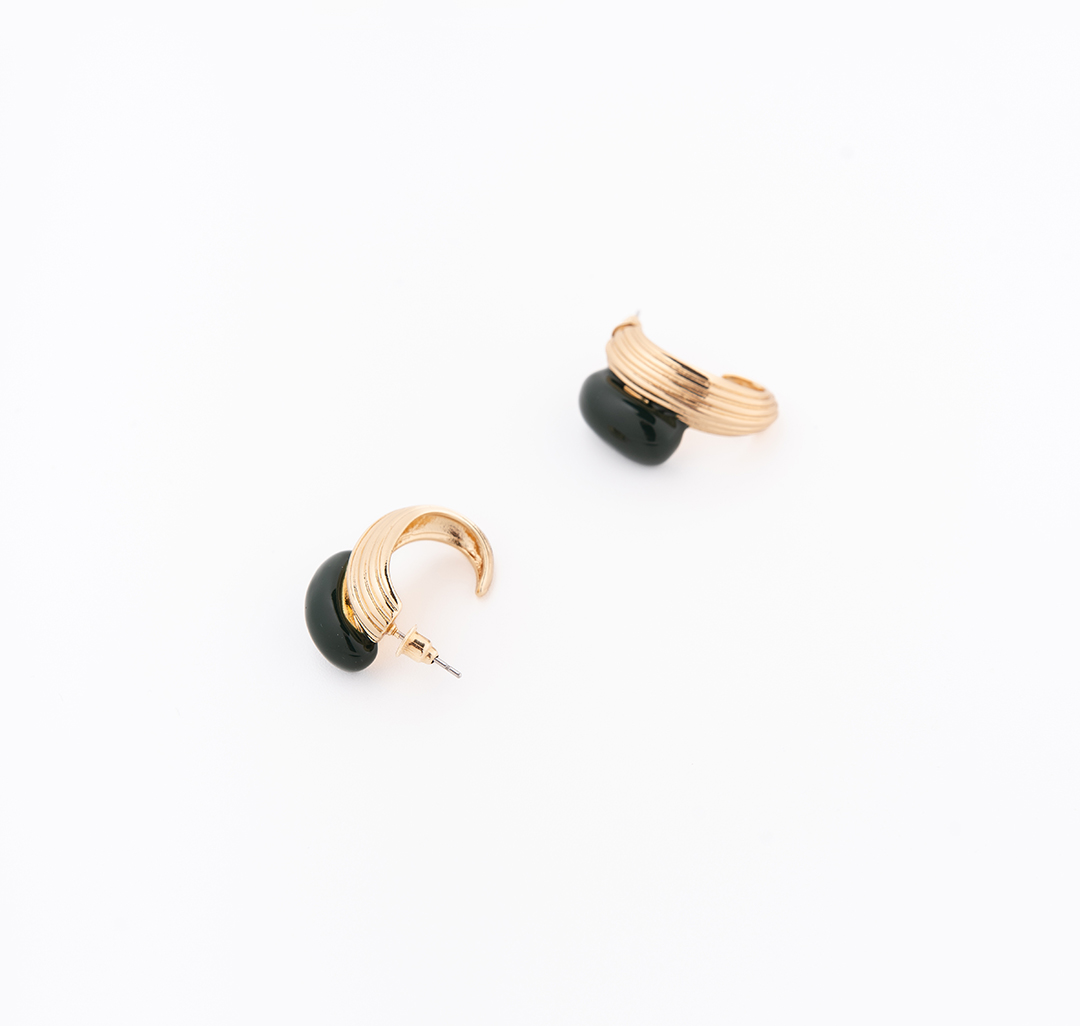 Серьги Мармалато, цвет золото-зеленый #2